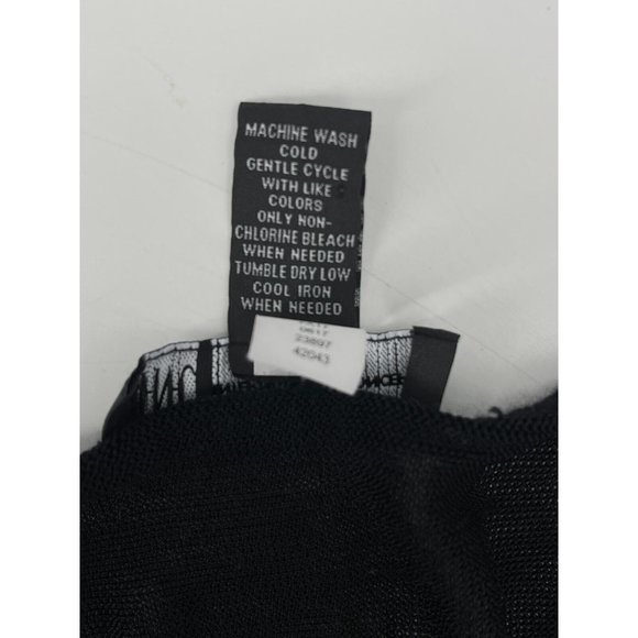 INC Women's Black Sweater Open Shoulder Sexy Size Large Sheer Neckline - Picture 10 of 11